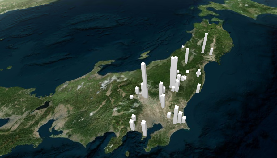 日本地図のセシウム