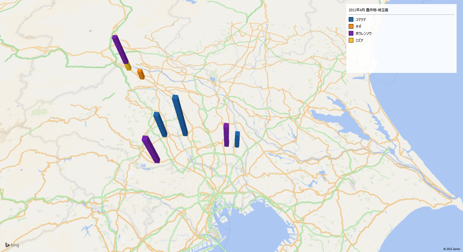 埼玉県の放射性ヨウ素の汚染地図