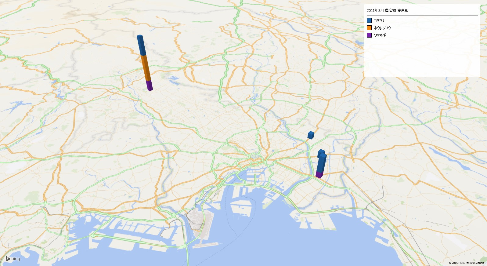 神奈川県の放射性ヨウ素の汚染地図
